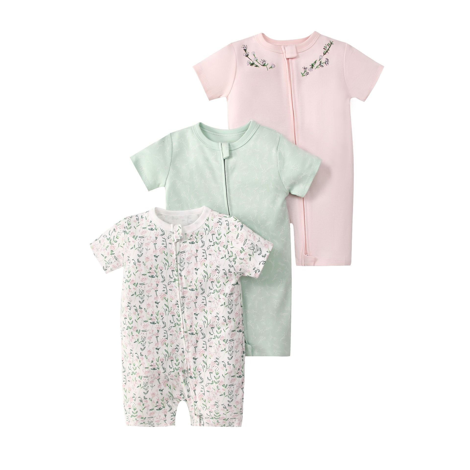 3pcs/lots Short Sleeve Romper Baby Bodysuits Newborn Cotton Romper Clothes Sets Baby Girl Boy Clothes Cartoon Ropa Jumpsuits Baby Clothes 6M-24M