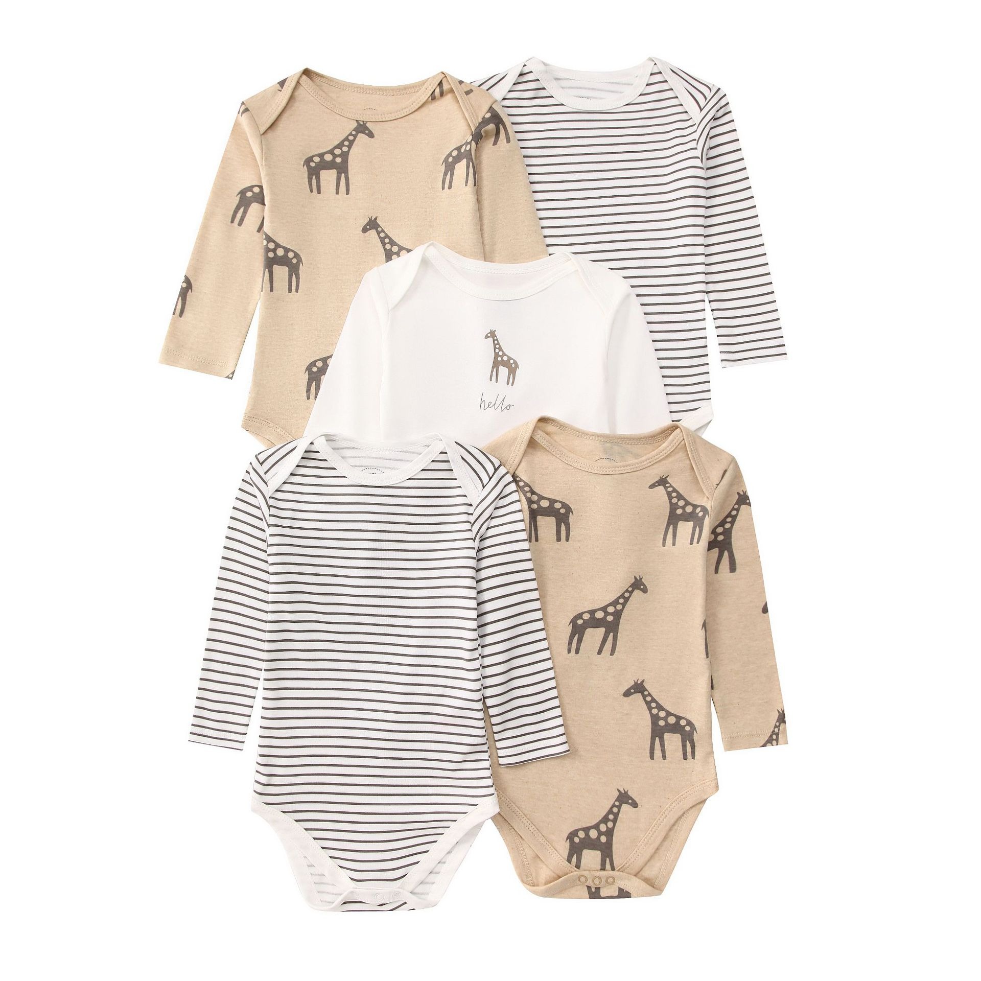 5pcs/lots Long Sleeve Baby Romper Bodysuits Newborn Cotton Romper Clothes Sets Unisex Baby Girl Clothes Long Sleeve Cartoon Print Ropa Jumpsuits Clothes 3-24M