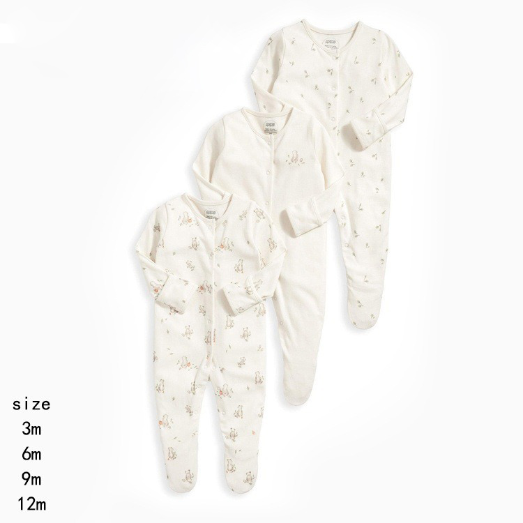 3pcs/lots Long Sleeve Romper Baby Bodysuits Newborn Cotton Romper Clothes Sets Baby Girl Boy Clothes Cartoon Ropa Jumpsuits Baby Clothes 3M-12M