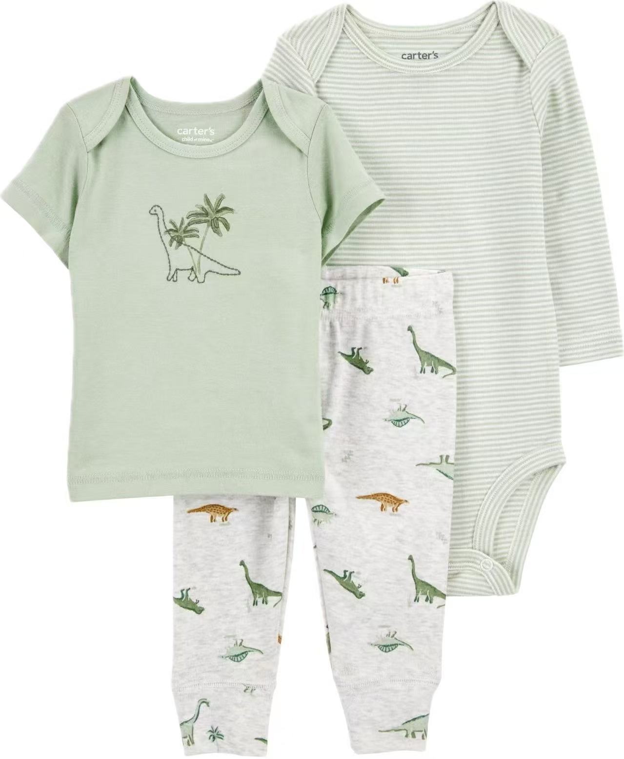 3pcs/lots Long Sleeve/Short Sleeve Baby Romper Bodysuits Newborn Cotton Romper Clothes Sets Unisex Baby Girl Clothes Cartoon Print Ropa Jumpsuits Clothes 6M-24M