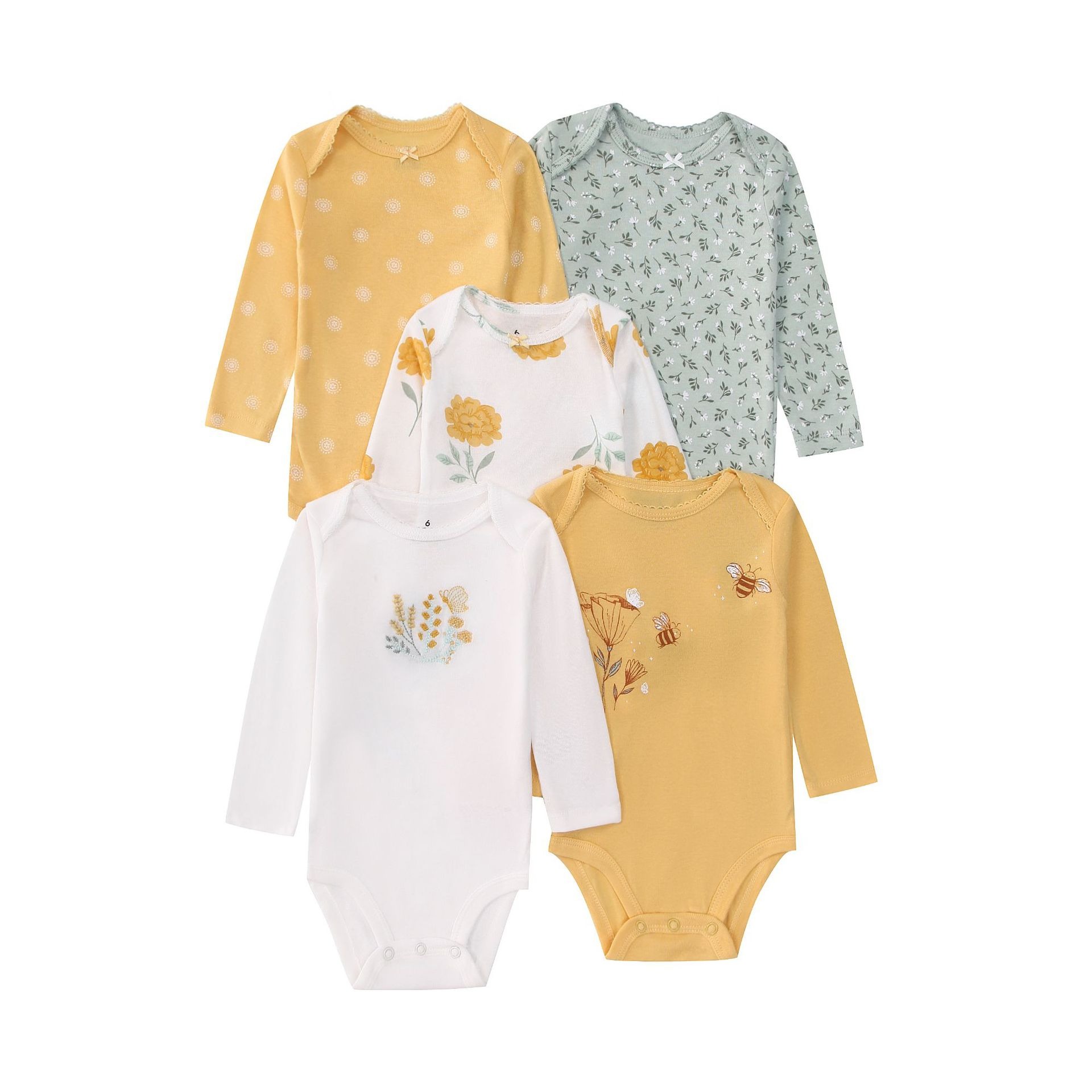 Long Sleeve Baby Romper 5pcs/lots Bodysuits Newborn Cotton Romper Clothes Sets Unisex Baby Girl Clothes Long Sleeve Cartoon Print Ropa Jumpsuits Clothes 6-12M