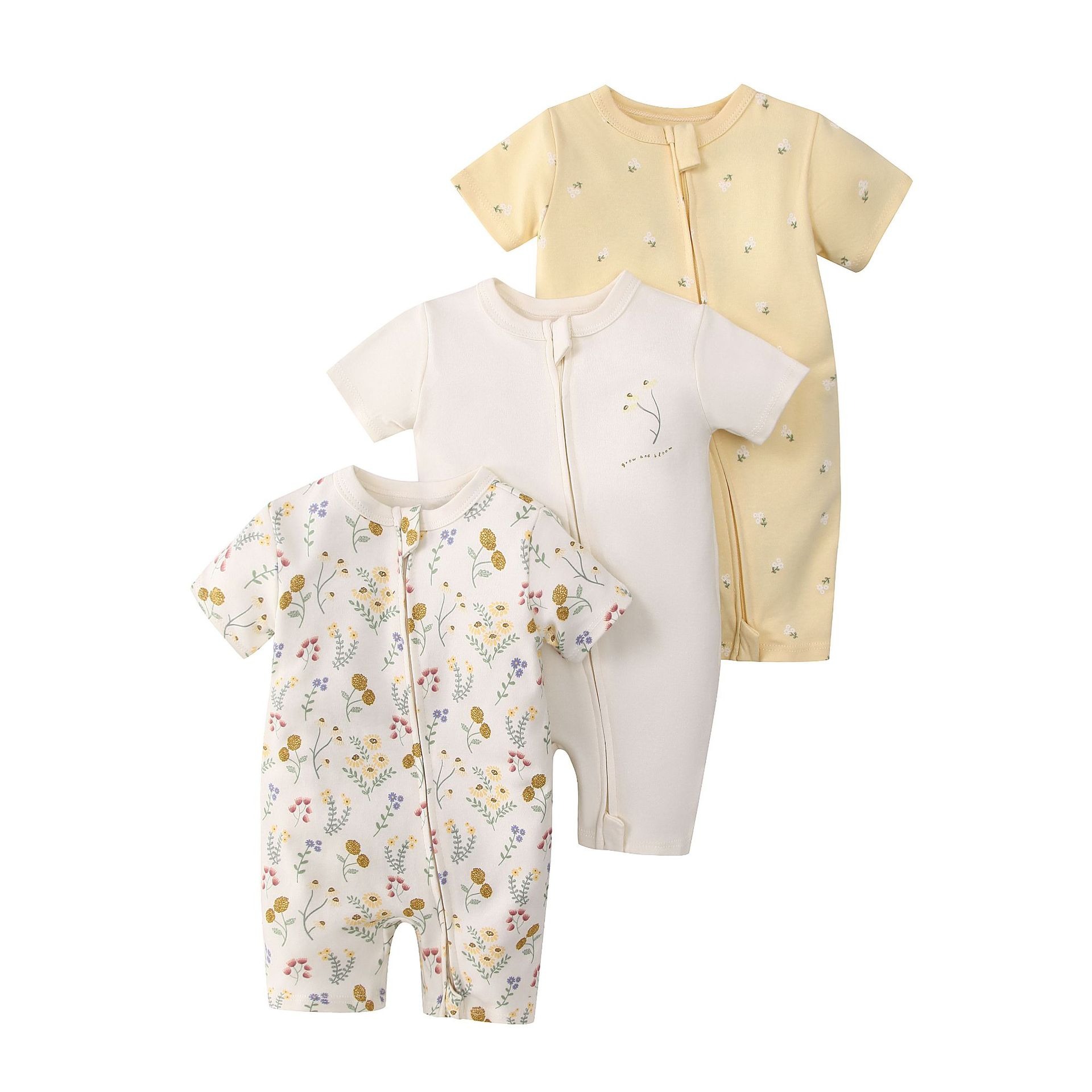 3pcs/lots Short Sleeve Baby Romper Bodysuits Newborn Cotton Romper Clothes Sets Baby Girl Boy Clothes Cartoon Ropa Jumpsuits Baby Clothes 6M-24M