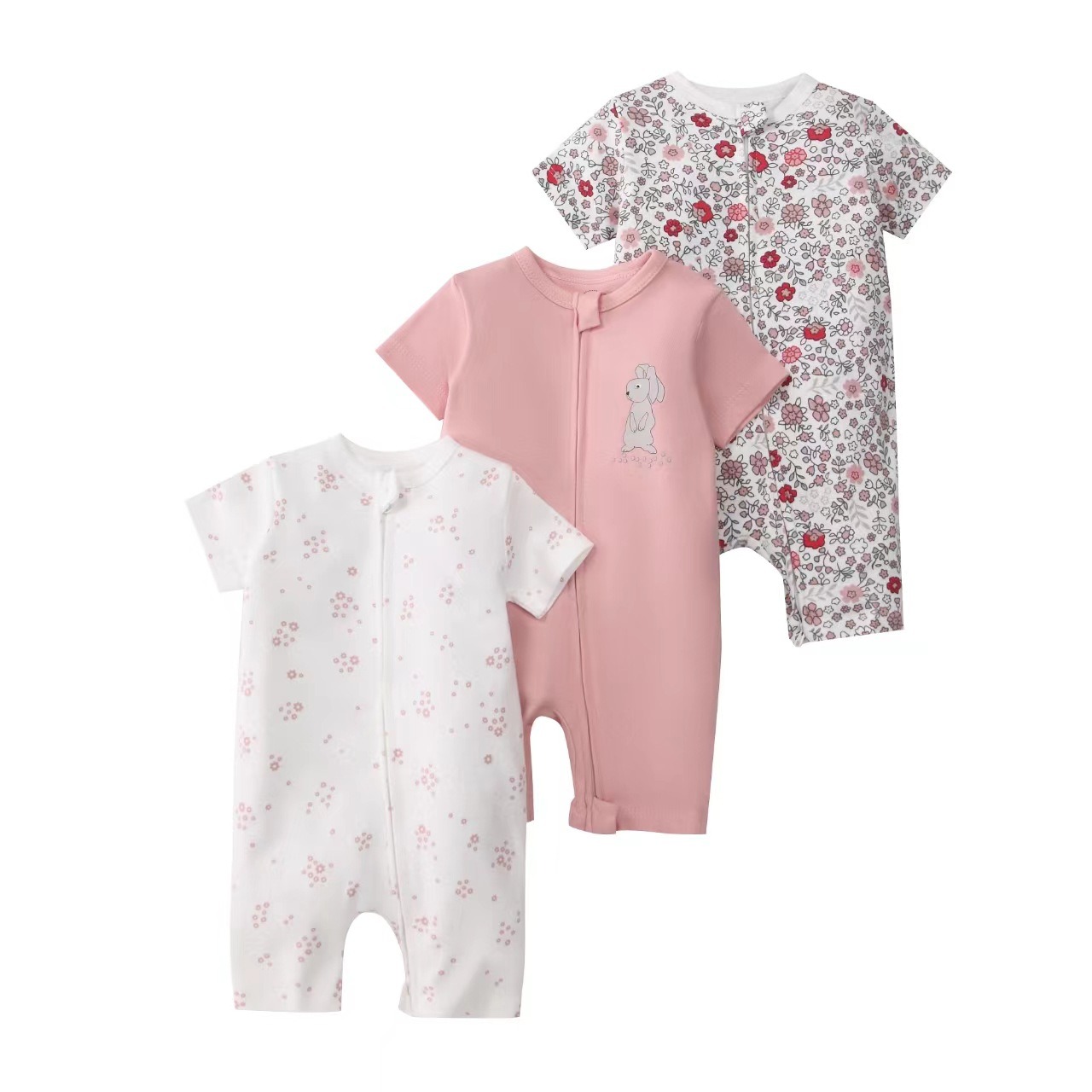 3pcs/lots Short Sleeve Baby Romper Bodysuits Newborn Cotton Romper Clothes Sets Baby Girl Boy Clothes Cartoon Print Ropa Jumpsuits Baby Clothes 6M-24M