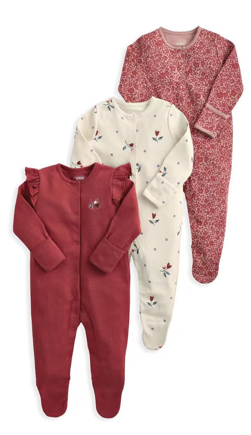 3pcs/lots Long Sleeve Romper Baby Bodysuits Newborn Cotton Romper Clothes Sets Baby Girl Boy Clothes Cartoon Ropa Jumpsuits Baby Clothes 3M-12M