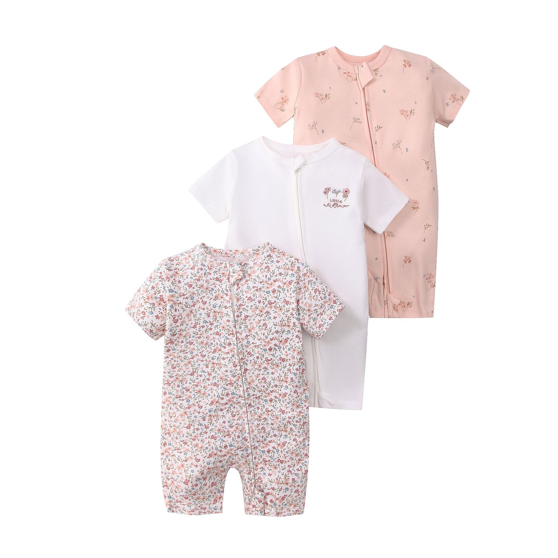 3pcs/lots Short Sleeve Baby Romper Bodysuits Newborn Cotton Romper Clothes Sets Baby Girl Boy Clothes Cartoon Ropa Jumpsuits Baby Clothes 6M-24M