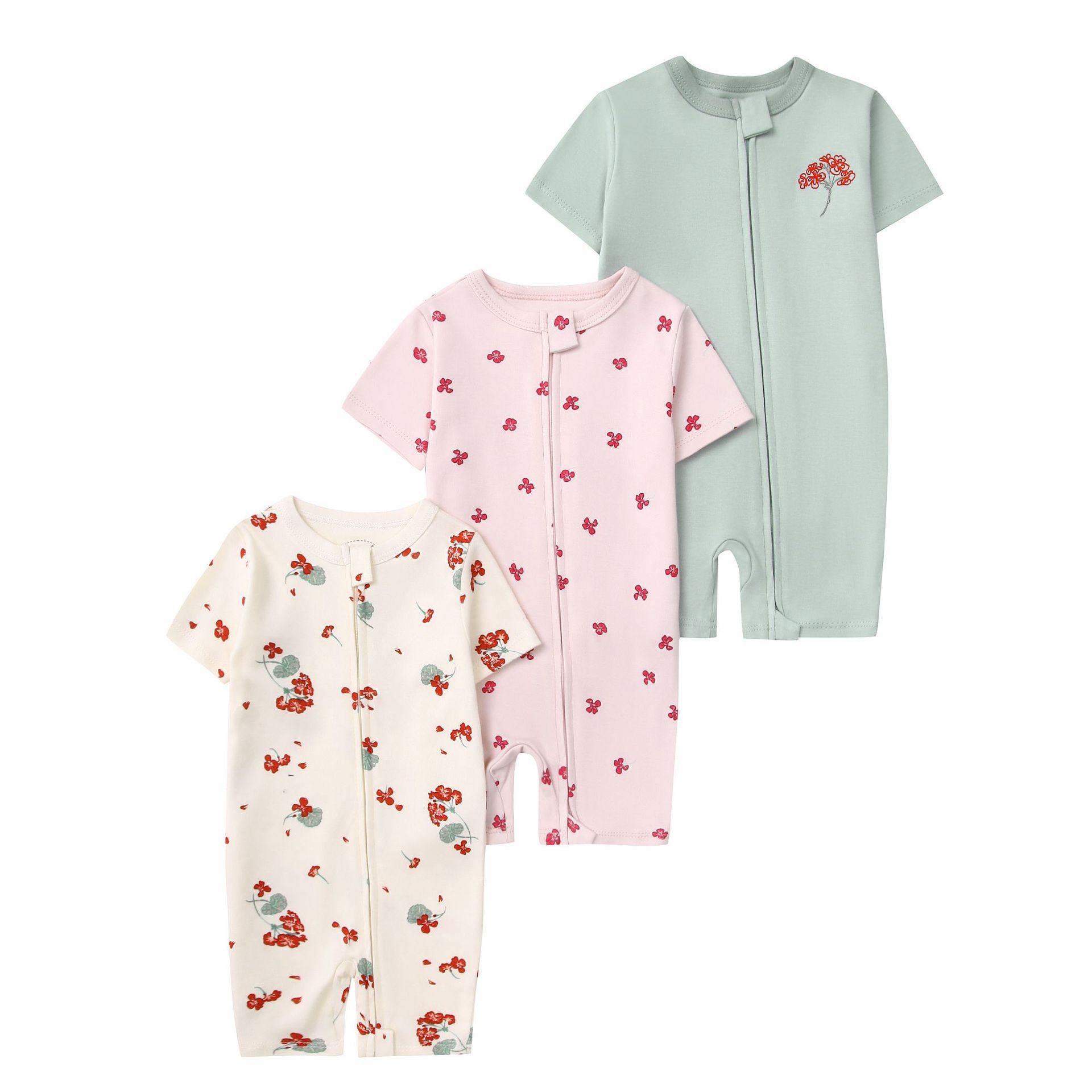 3pcs/lots Short Sleeve Romper Baby Bodysuits Newborn Cotton Romper Clothes Sets Baby Girl Boy Clothes Cartoon Ropa Jumpsuits Baby Clothes 6M-24M