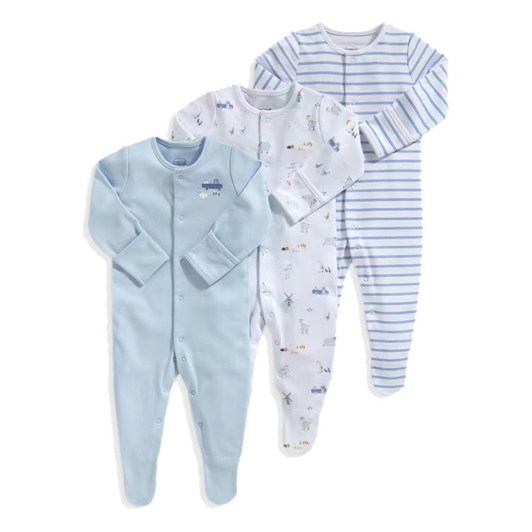 3pcs/lots Long Sleeve Romper Baby Bodysuits Newborn Cotton Romper Clothes Sets Baby Girl Boy Clothes Cartoon Ropa Jumpsuits Baby Clothes 3M-12M