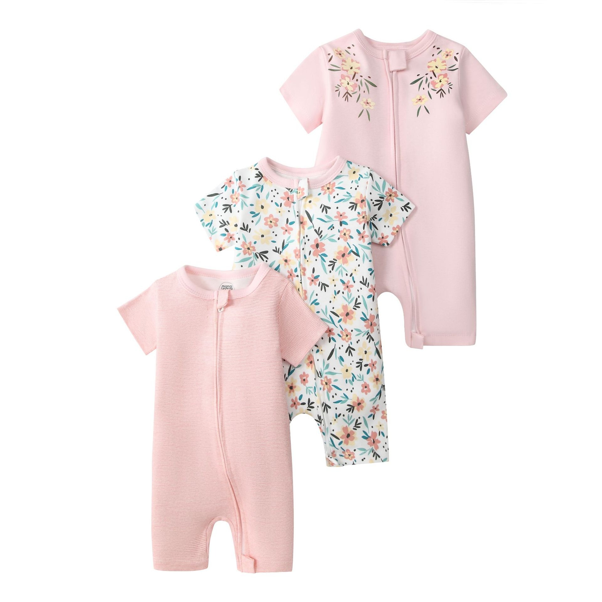 3pcs/lots Short Sleeve Baby Romper Bodysuits Newborn Cotton Romper Clothes Sets Baby Girl Boy Clothes Cartoon Ropa Jumpsuits Baby Clothes 6M-24M