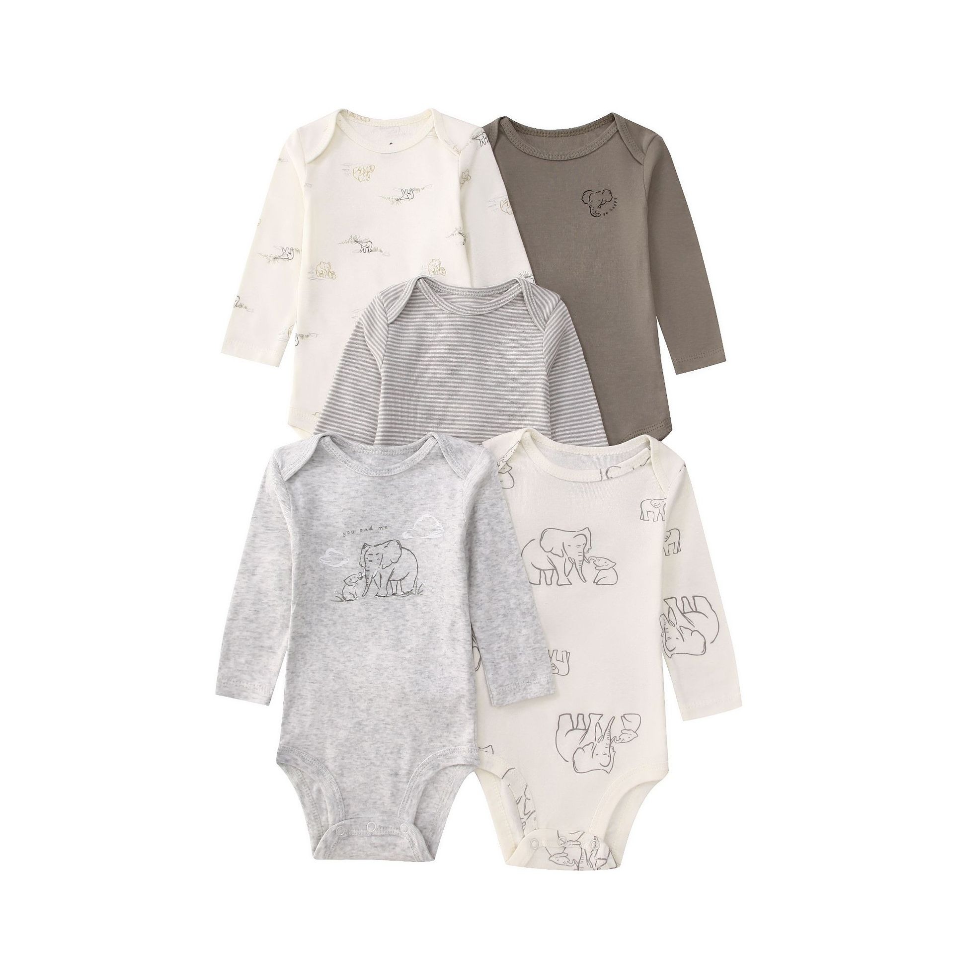 Long Sleeve Baby Romper 5pcs/lots Bodysuits Newborn Cotton Romper Clothes Sets Unisex Baby Girl Clothes Long Sleeve Cartoon Print Ropa Jumpsuits Clothes 6-12M