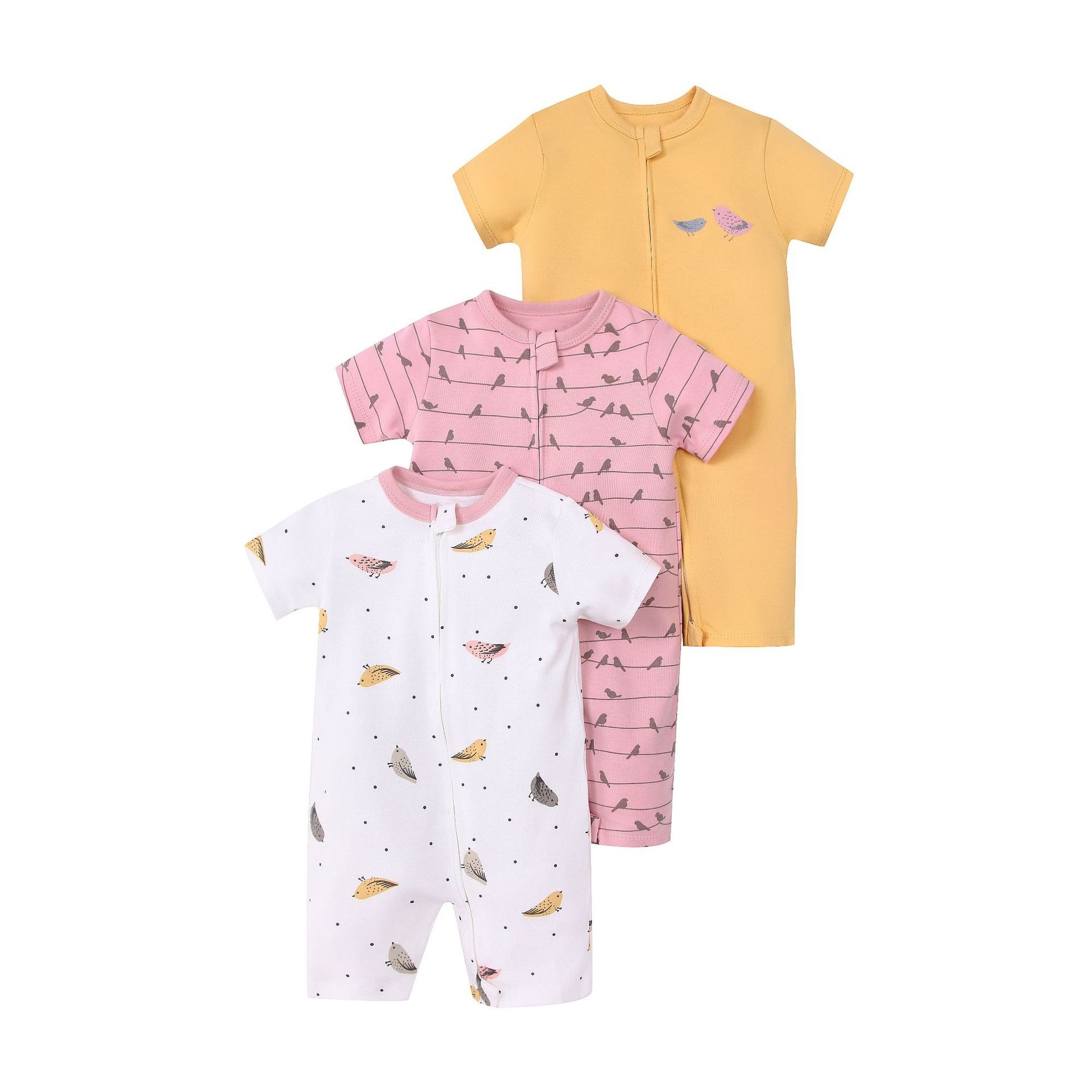 3pcs/lots Short Sleeve Romper Baby Bodysuits Newborn Cotton Romper Clothes Sets Baby Girl Boy Clothes Cartoon Ropa Jumpsuits Baby Clothes 6M-24M