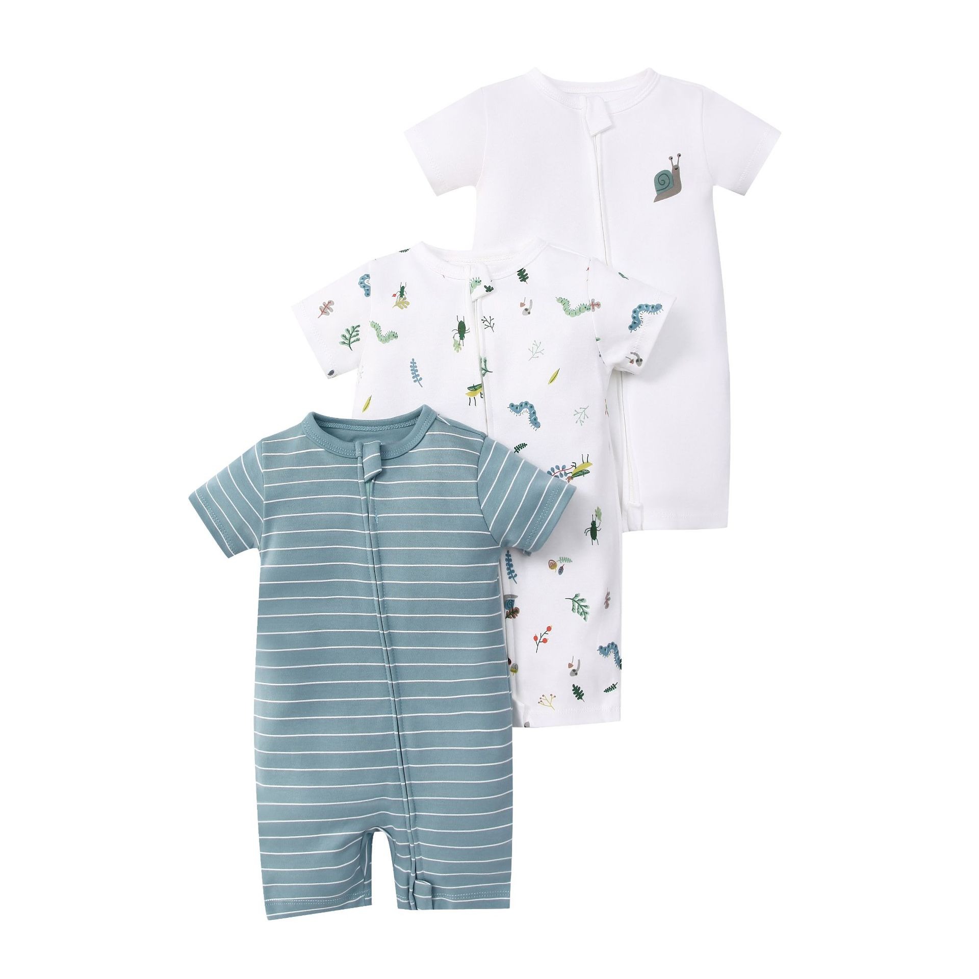 3pcs/lots Short Sleeve Romper Baby Bodysuits Newborn Cotton Romper Clothes Sets Baby Girl Boy Clothes Cartoon Ropa Jumpsuits Baby Clothes 6M-24M