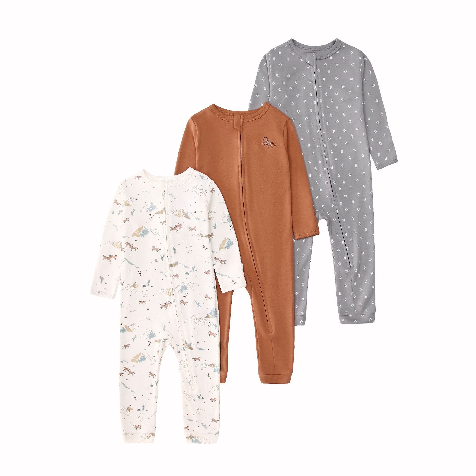 3pcs/lots Long Sleeve Romper Baby Bodysuits Toddler Bodysuits Newborn Cotton Romper Clothes Sets Baby Girl Boy Clothes Cartoon Ropa Jumpsuits Baby Clothes 6M-24M