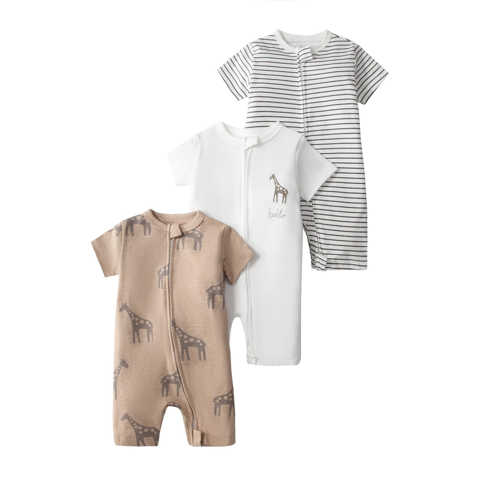 3pcs/lots Short Sleeve Baby Romper Bodysuits Newborn Cotton Romper Clothes Sets Baby Girl Boy Clothes Cartoon Print Ropa Jumpsuits Baby Clothes 6M-24M