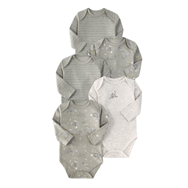 5pcs/lots Long Sleeve Baby Romper Bodysuits Newborn Cotton Romper Clothes Sets Unisex Baby Girl Clothes Long Sleeve Cartoon Print Ropa Jumpsuits Clothes 3-24M