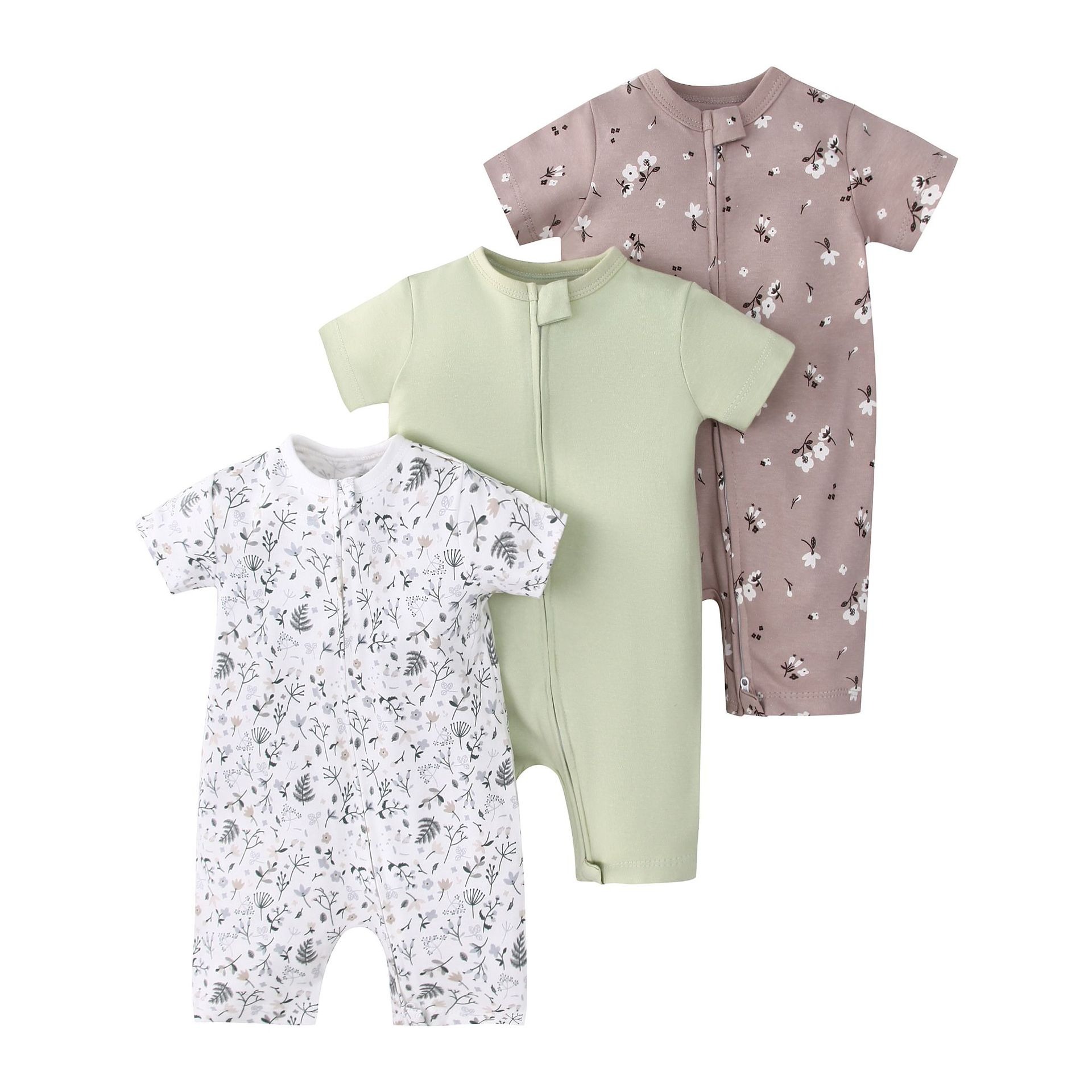 3pcs/lots Short Sleeve Romper Baby Bodysuits Newborn Cotton Romper Clothes Sets Baby Girl Boy Clothes Cartoon Ropa Jumpsuits Baby Clothes 6M-24M