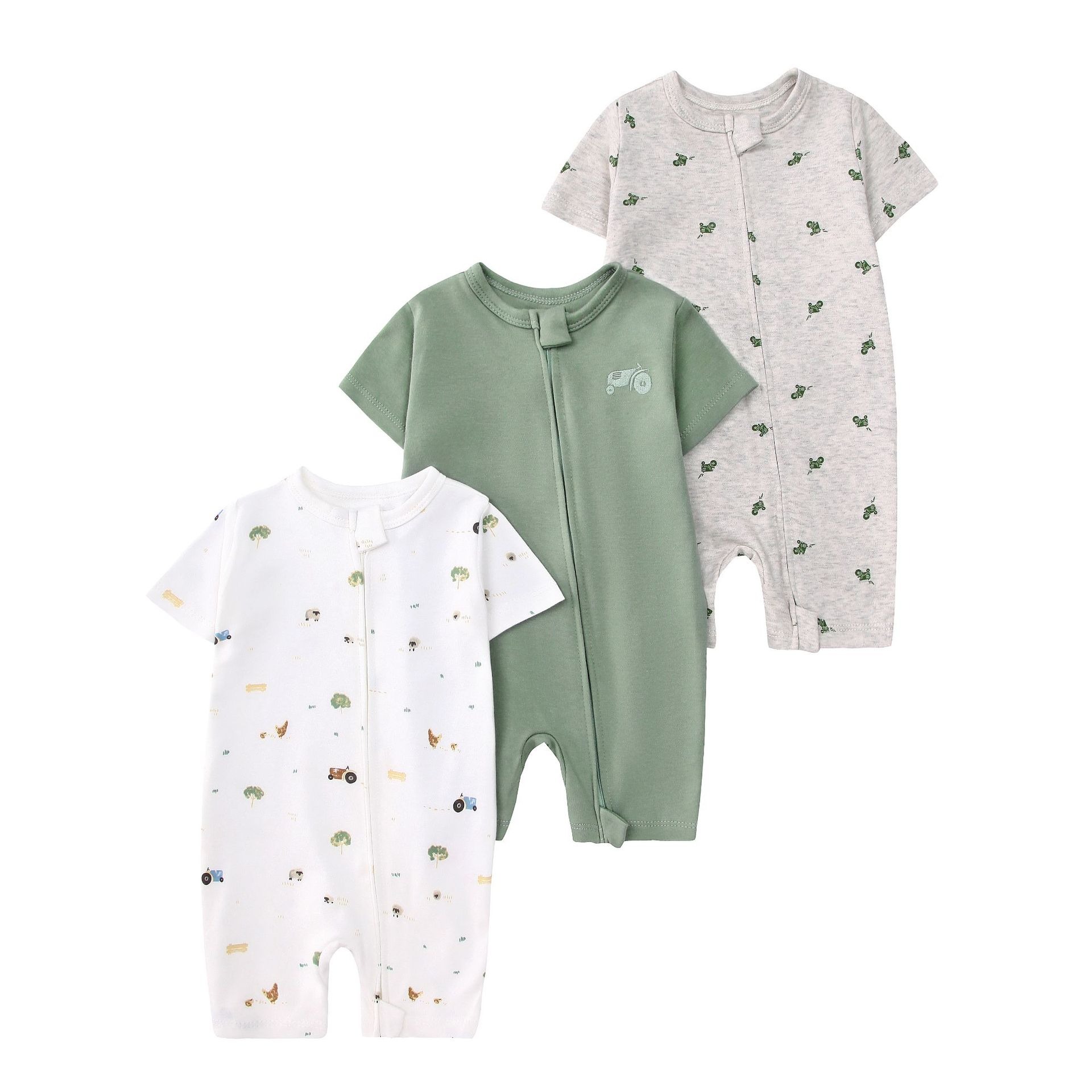 3pcs/lots Short Sleeve Romper Baby Bodysuits Newborn Cotton Romper Clothes Sets Baby Girl Boy Clothes Cartoon Ropa Jumpsuits Baby Clothes 6M-24M
