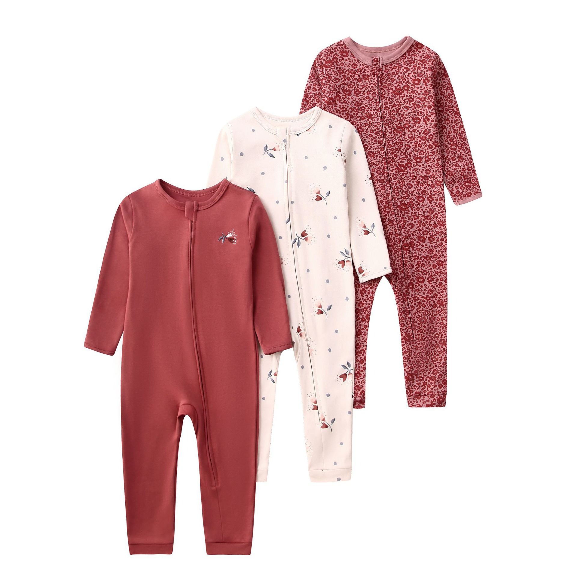 3pcs/lots Long Sleeve Romper Baby Bodysuits Toddler Bodysuits Newborn Cotton Romper Clothes Sets Baby Girl Boy Clothes Cartoon Ropa Jumpsuits Baby Clothes 6M-24M
