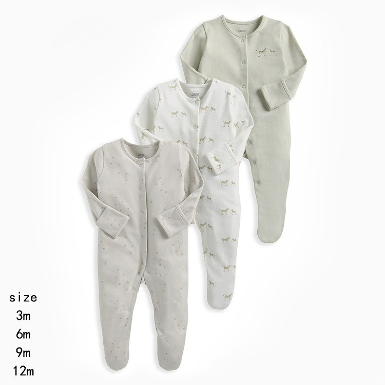 3pcs/lots Long Sleeve Romper Baby Bodysuits Newborn Cotton Romper Clothes Sets Baby Girl Boy Clothes Cartoon Ropa Jumpsuits Baby Clothes 3M-12M