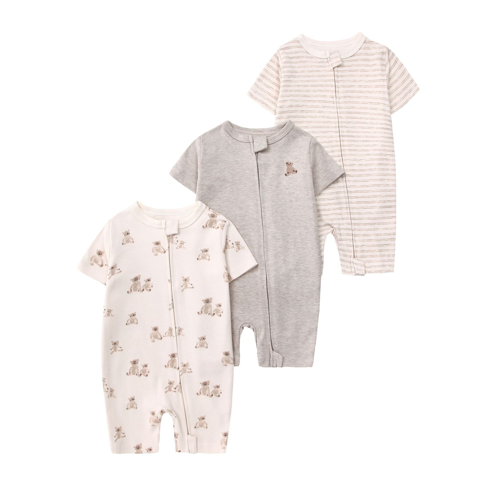 3pcs/lots Short Sleeve Romper Baby Bodysuits Newborn Cotton Romper Clothes Sets Baby Girl Boy Clothes Cartoon Ropa Jumpsuits Baby Clothes 6M-24M
