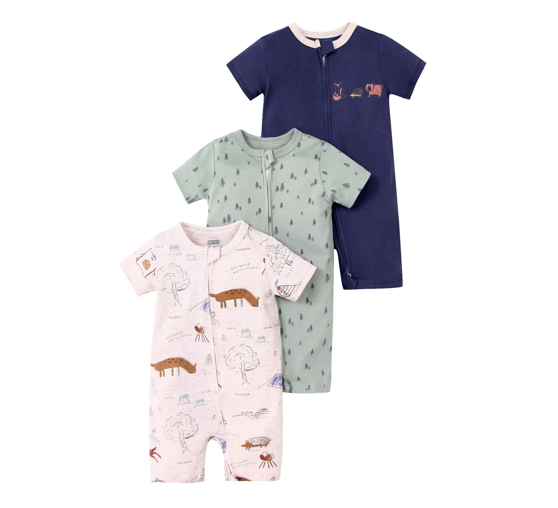 3pcs/lots Short Sleeve Romper Baby Bodysuits Newborn Cotton Romper Clothes Sets Baby Girl Boy Clothes Cartoon Ropa Jumpsuits Baby Clothes 6M-24M