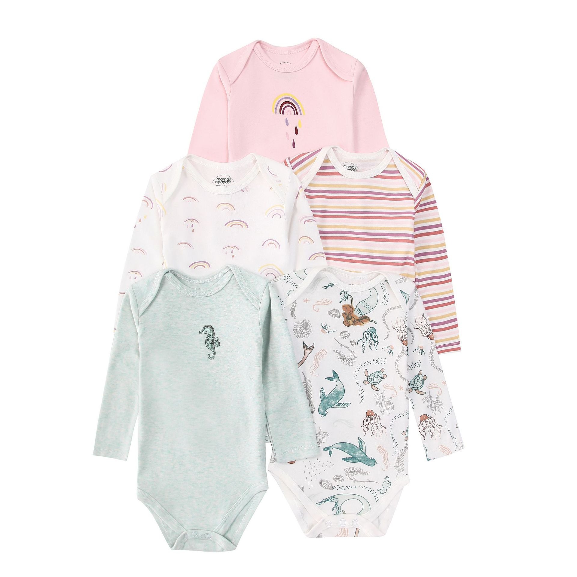 5pcs/lots Long Sleeve Baby Romper Bodysuits Newborn Cotton Romper Clothes Sets Unisex Baby Girl Clothes Long Sleeve Cartoon Print Ropa Jumpsuits Clothes 3-24M