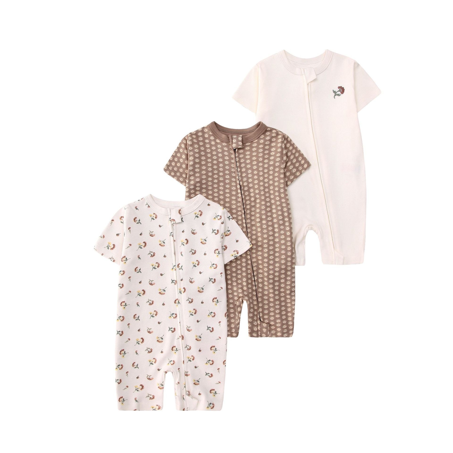 3pcs/lots Short Sleeve Romper Baby Bodysuits Newborn Cotton Romper Clothes Sets Baby Girl Boy Clothes Cartoon Ropa Jumpsuits Baby Clothes 6M-24M