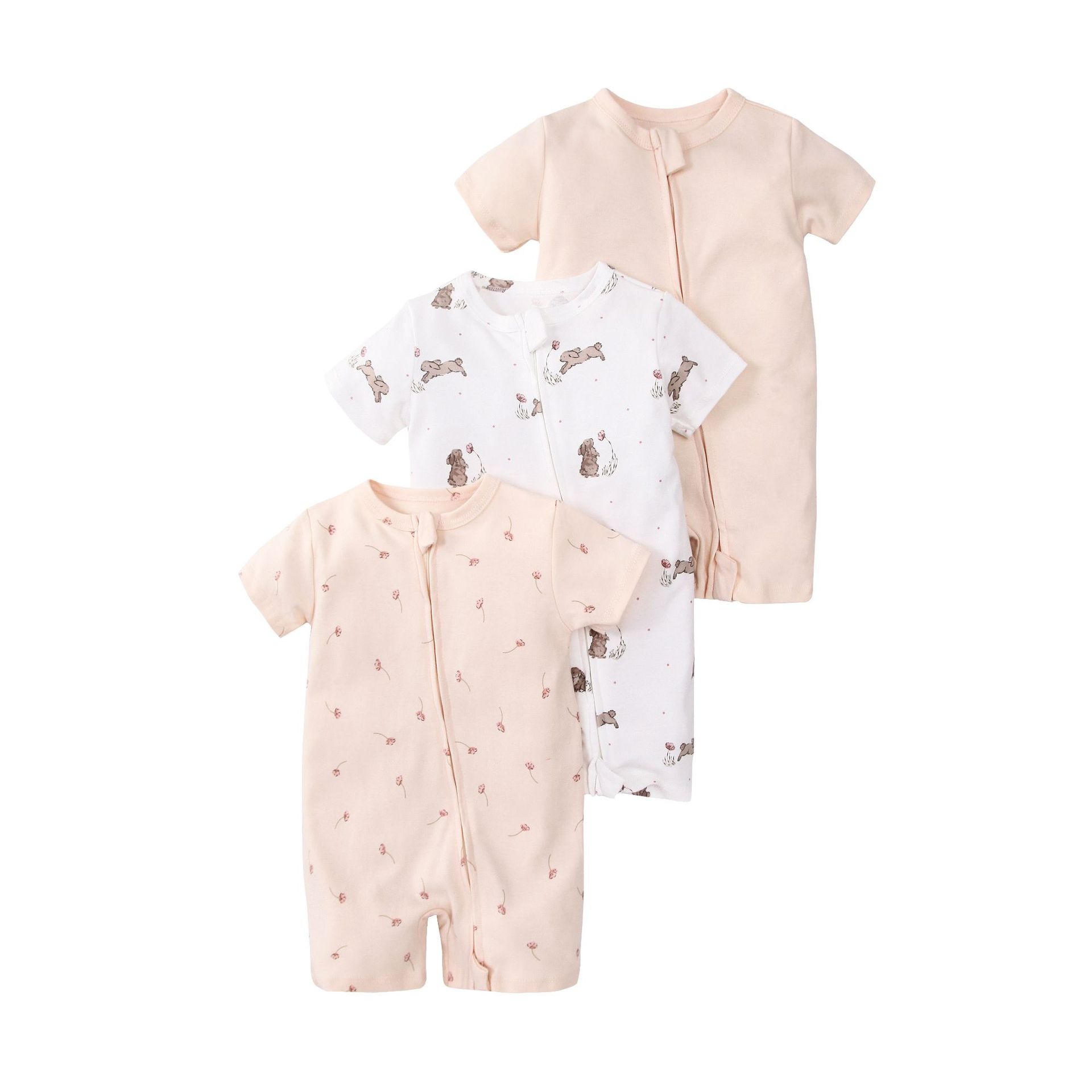 3pcs/lots Short Sleeve Baby Romper Bodysuits Newborn Cotton Romper Clothes Sets Baby Girl Boy Clothes Cartoon Ropa Jumpsuits Baby Clothes 6M-24M