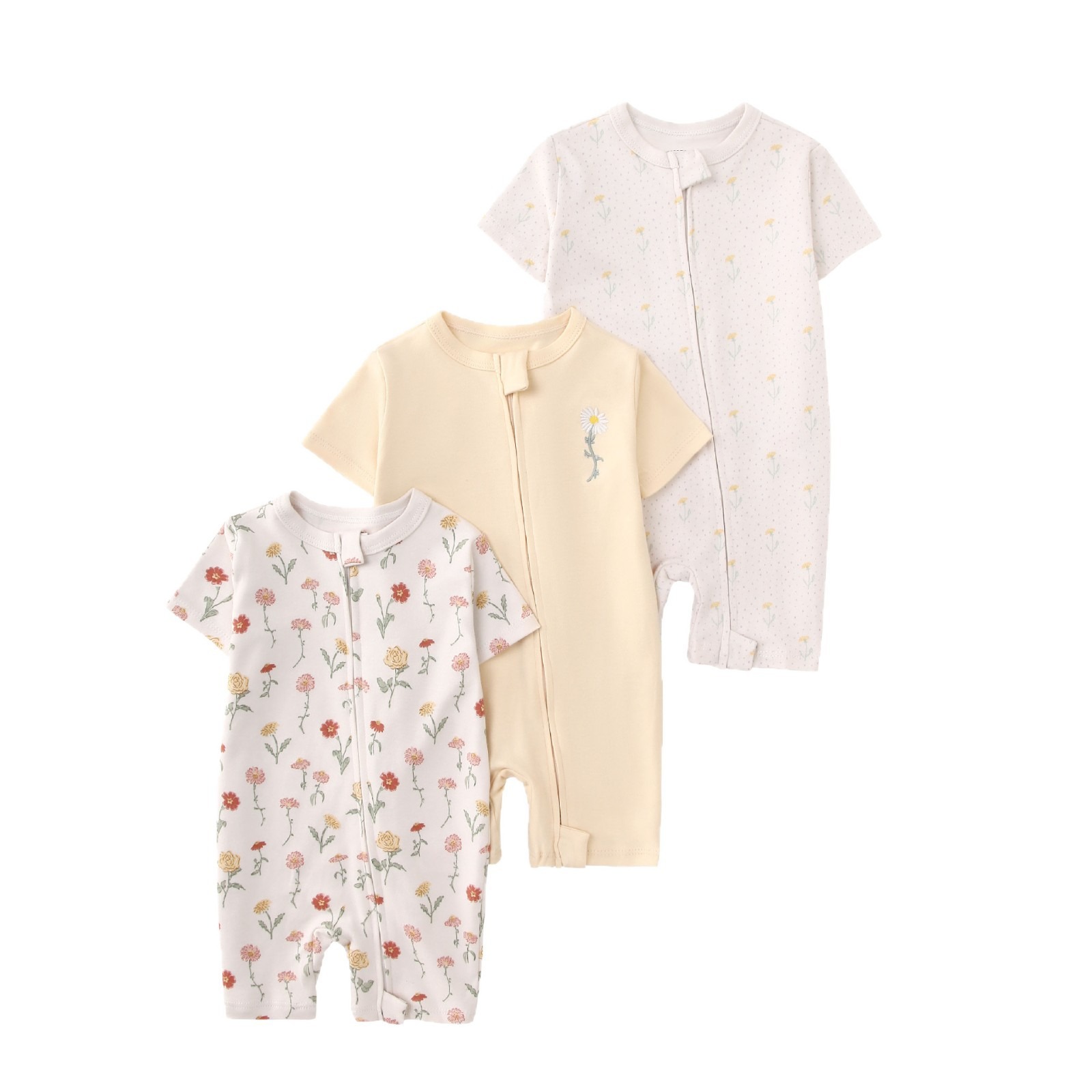 3pcs/lots Short Sleeve Romper Baby Bodysuits Newborn Cotton Romper Clothes Sets Baby Girl Boy Clothes Cartoon Ropa Jumpsuits Baby Clothes 6M-24M
