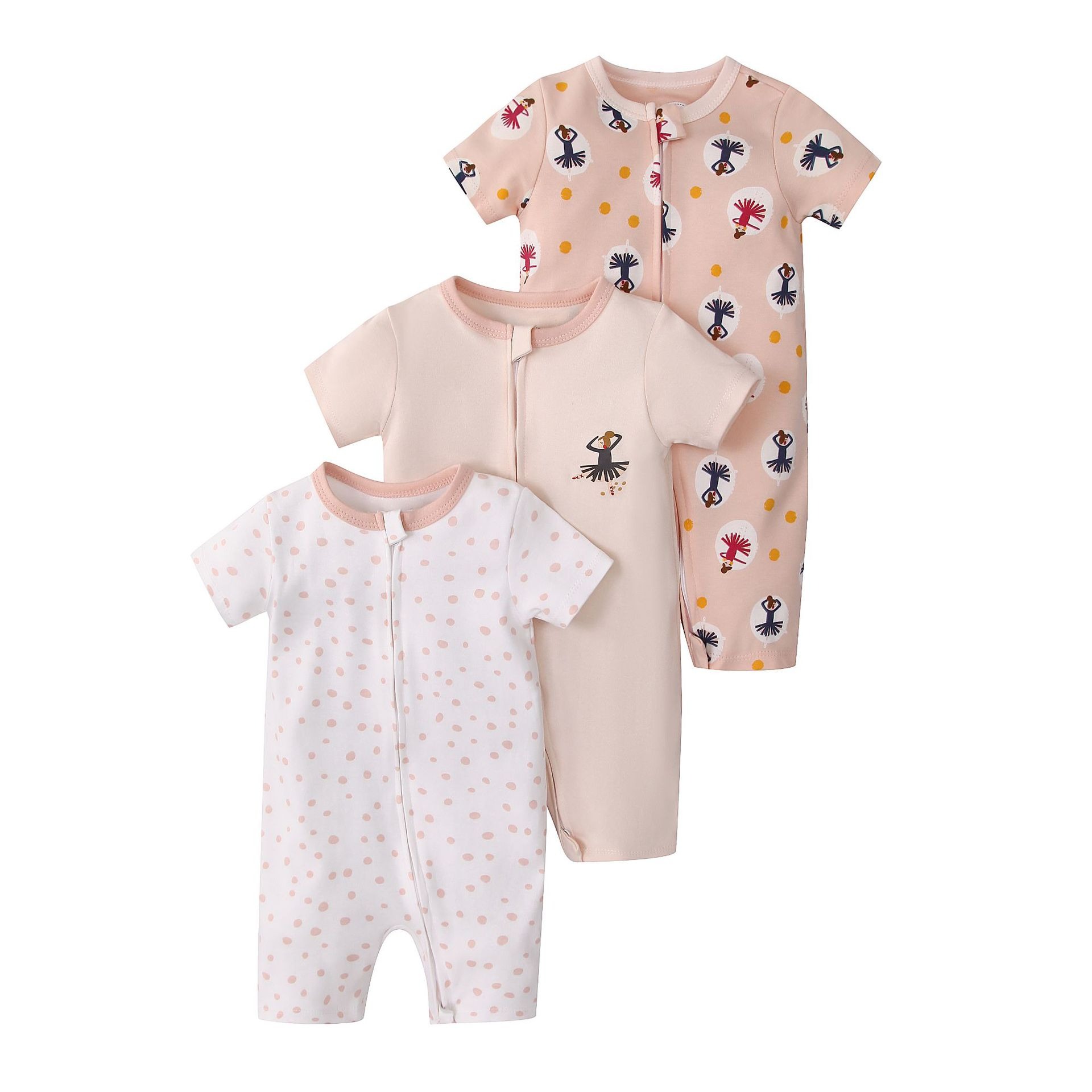 3pcs/lots Short Sleeve Baby Romper Bodysuits Newborn Cotton Romper Clothes Sets Baby Girl Boy Clothes Cartoon Ropa Jumpsuits Baby Clothes 6M-24M