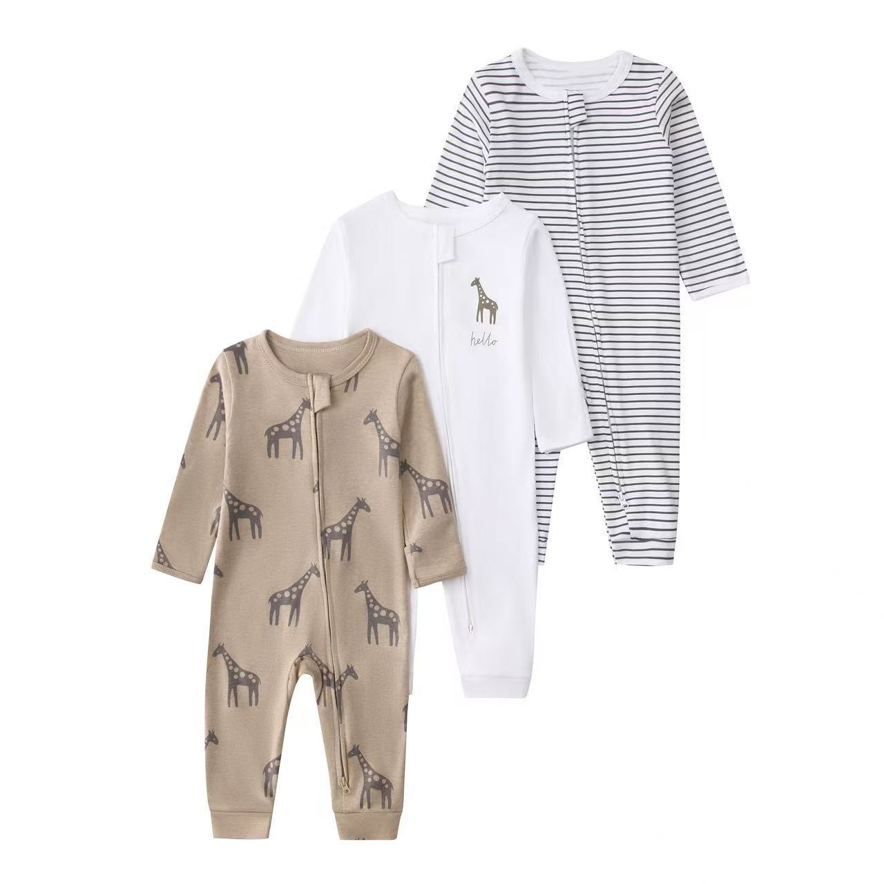 3pcs/lots Long Sleeve Romper Baby Bodysuits Toddler Bodysuits Newborn Cotton Romper Clothes Sets Baby Girl Boy Clothes Cartoon Ropa Jumpsuits Baby Clothes 6M-24M