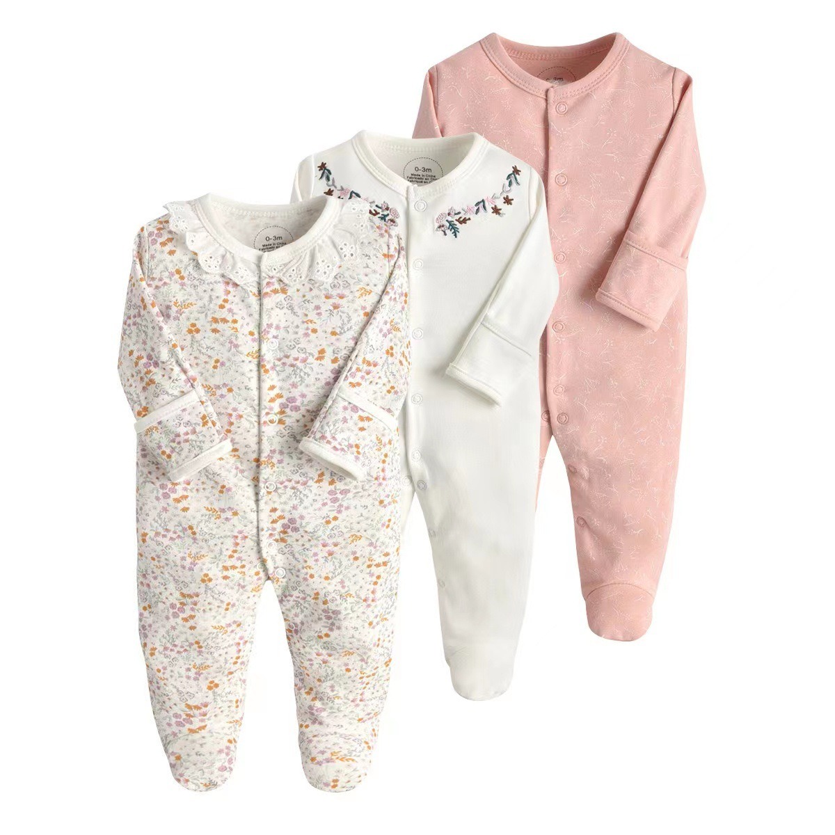 3pcs/lots Long Sleeve Romper Baby Bodysuits Newborn Cotton Romper Clothes Sets Baby Girl Boy Clothes Cartoon Ropa Jumpsuits Baby Clothes 3M-12M