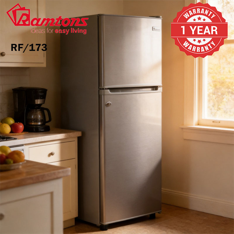 【Limited Time Offer!】Ramtons RF/173 fridge, 2 Door Direct Cool Fridge, 128 Liters Silver Household Compact Refrigerator for Home Kitchen Daily Use