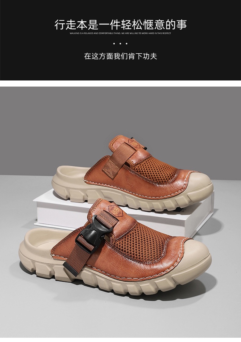 Men's sandals, outdoor anti-slip and anti-odor large size beach sandals for wading, open shoes