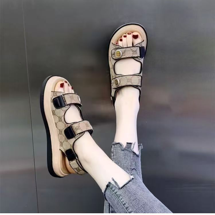 Ladies' sandals, women's flat sports and casual Roman sandals, soft-soled anti-slip sports sandals, open shoes.