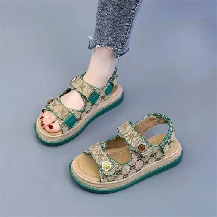 Ladies' sandals, women's flat sports and casual Roman sandals, soft-soled anti-slip sports sandals, open shoes.