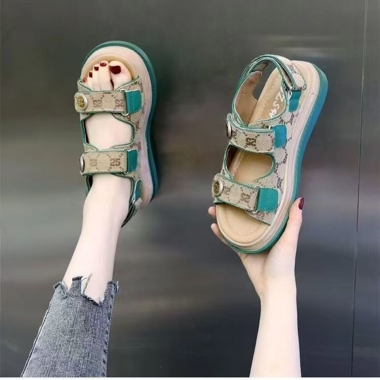 Ladies' sandals, women's flat sports and casual Roman sandals, soft-soled anti-slip sports sandals, open shoes.