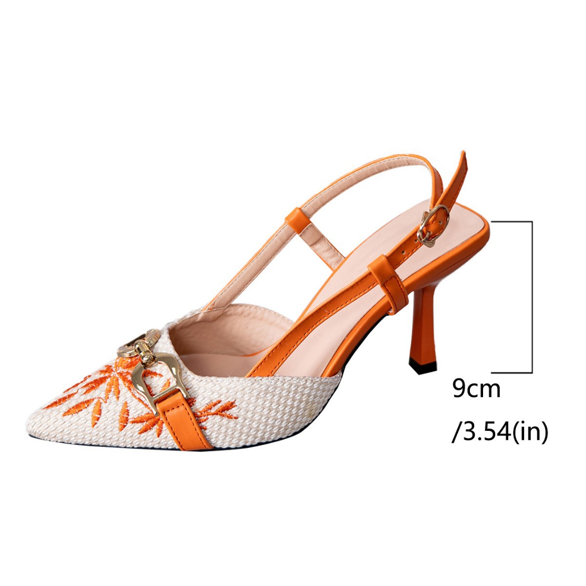 European and American fashionable stiletto and low-heeled sandals with deep pattern on the back and iron buckle, comfortable and suitable for commuting.