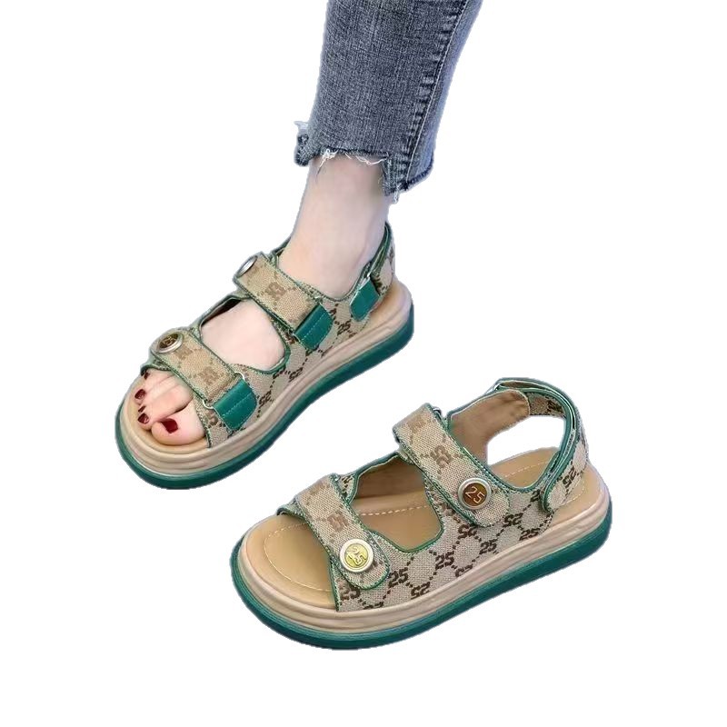 Ladies' sandals, women's flat sports and casual Roman sandals, soft-soled anti-slip sports sandals, open shoes.