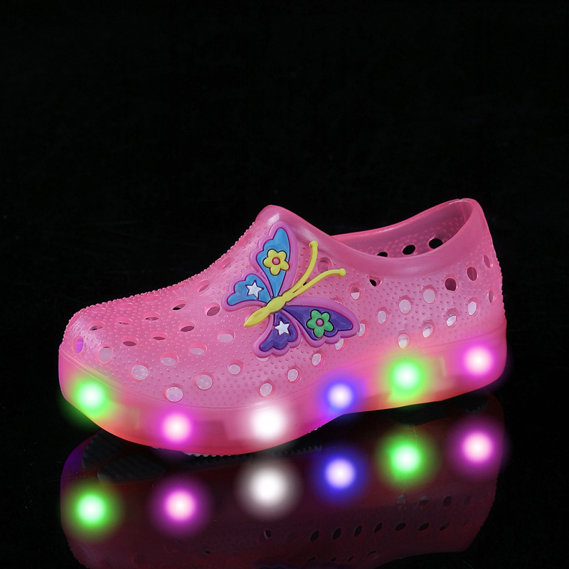Beach shoes, light-up shoes, children's shoes, small and medium-sized children's light-up shoes, children's shoes, colorful baby light-up shoes.