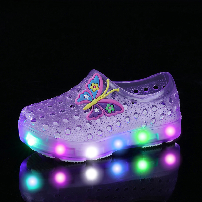 Beach shoes, light-up shoes, children's shoes, small and medium-sized children's light-up shoes, children's shoes, colorful baby light-up shoes.