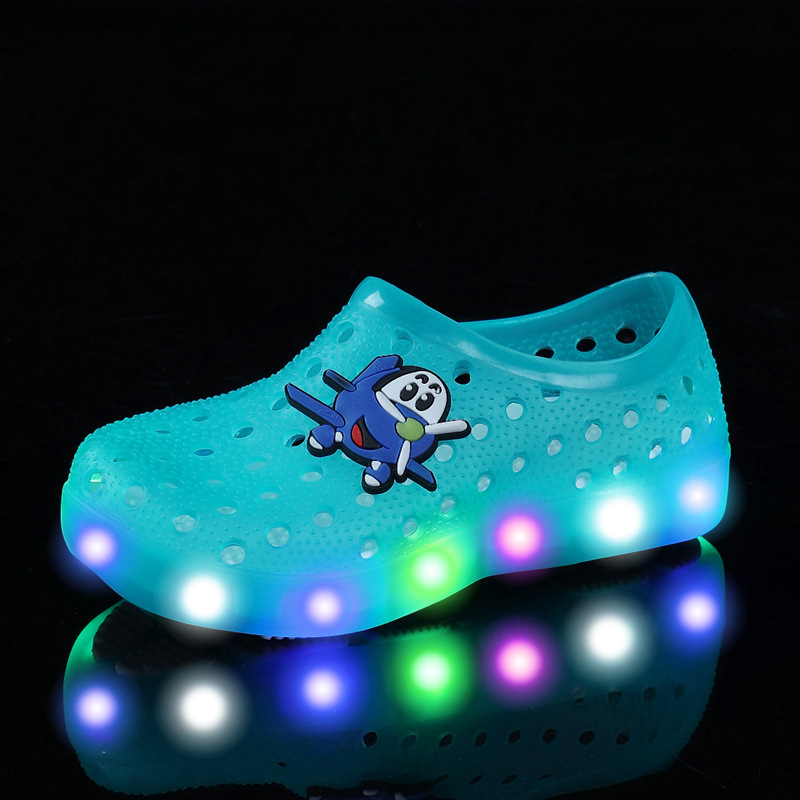 Beach shoes, light-up shoes, children's shoes, small and medium-sized children's light-up shoes, children's shoes, colorful baby light-up shoes.