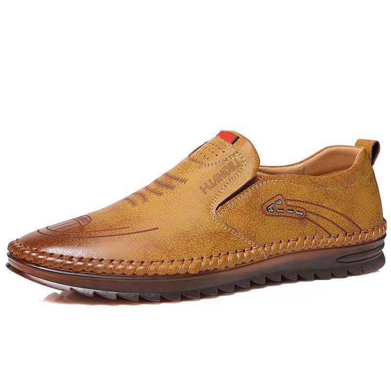 New style leather shoes men's soft leather driving shoes leather peas shoes casual non-slip men's sh Business Dress Men Formal Fashion Waterproof and Abrasion Boy Gift