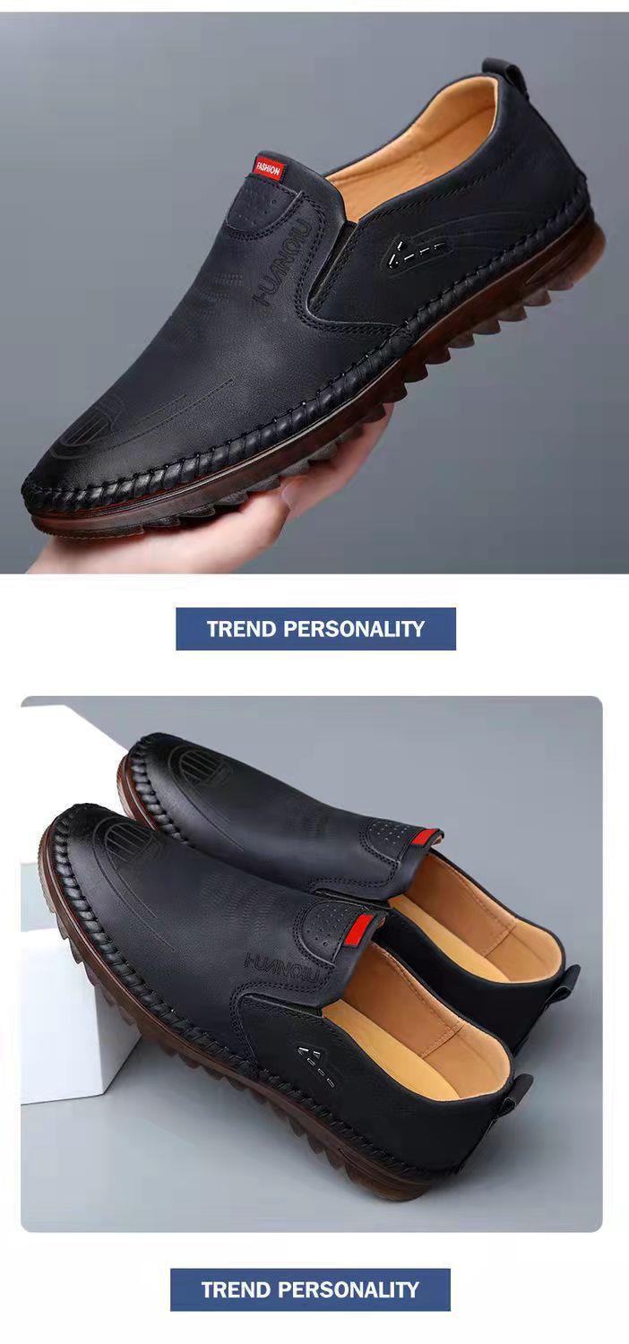 New style leather shoes men's soft leather driving shoes leather peas shoes casual non-slip men's sh Business Dress Men Formal Fashion Waterproof and Abrasion Boy Gift