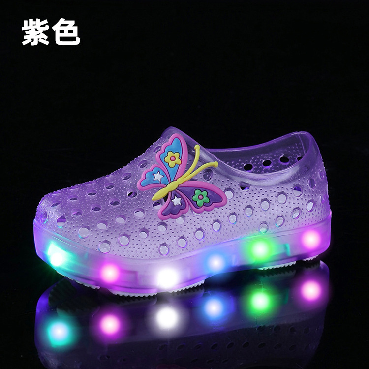 Beach shoes, light-up shoes, children's shoes, small and medium-sized children's light-up shoes, children's shoes, colorful baby light-up shoes.