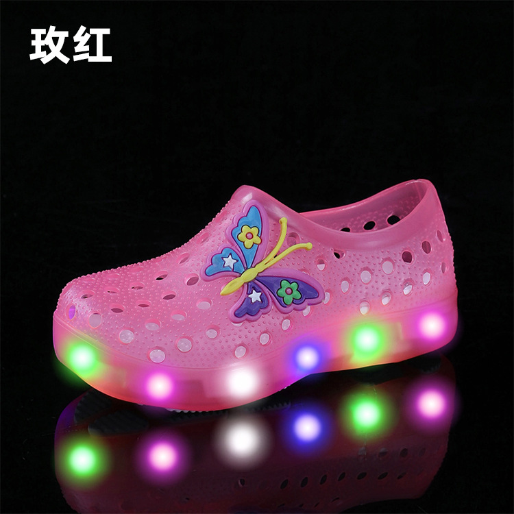 Beach shoes, light-up shoes, children's shoes, small and medium-sized children's light-up shoes, children's shoes, colorful baby light-up shoes.