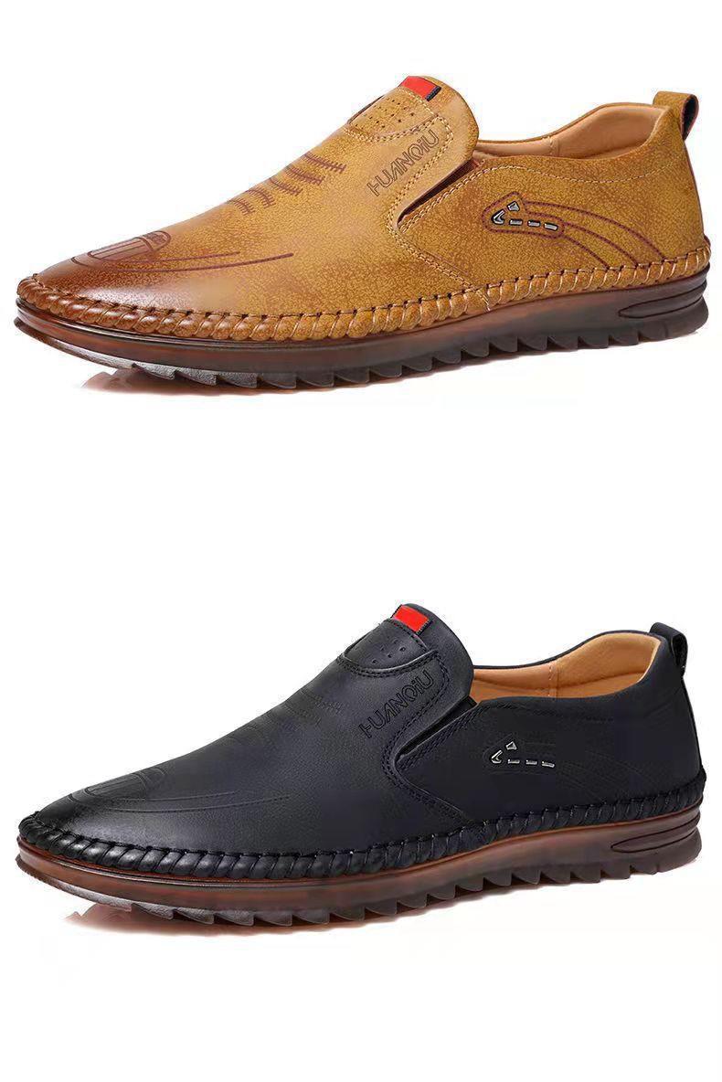 New style leather shoes men's soft leather driving shoes leather peas shoes casual non-slip men's sh Business Dress Men Formal Fashion Waterproof and Abrasion Boy Gift