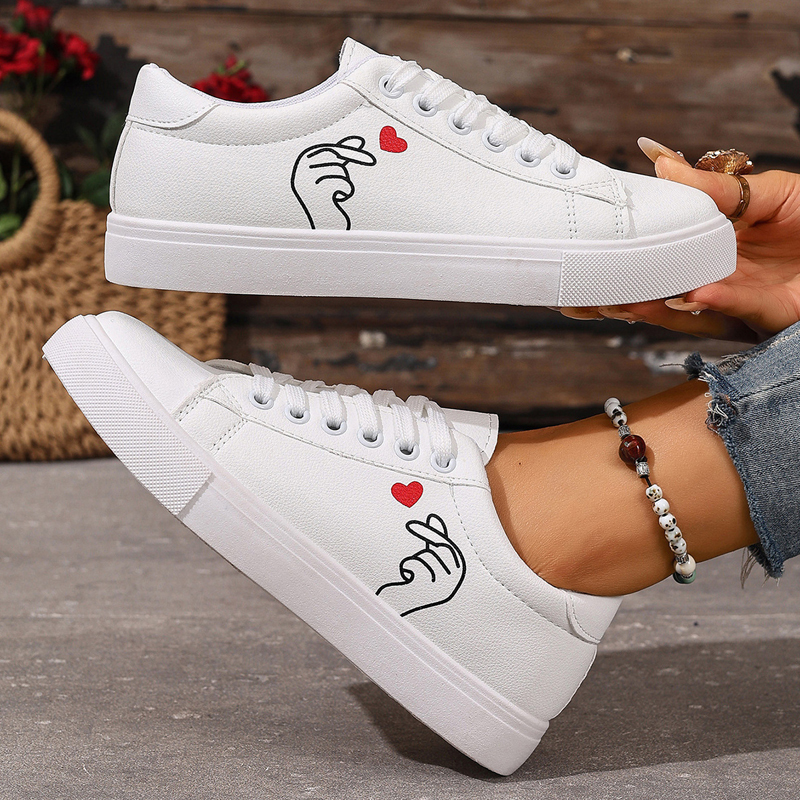 Freyr Women's artificial Pu leather white shoes ladies' flat shoes students' leisure sports shoes girls casual shoes running shoes sneakers women white Athletic