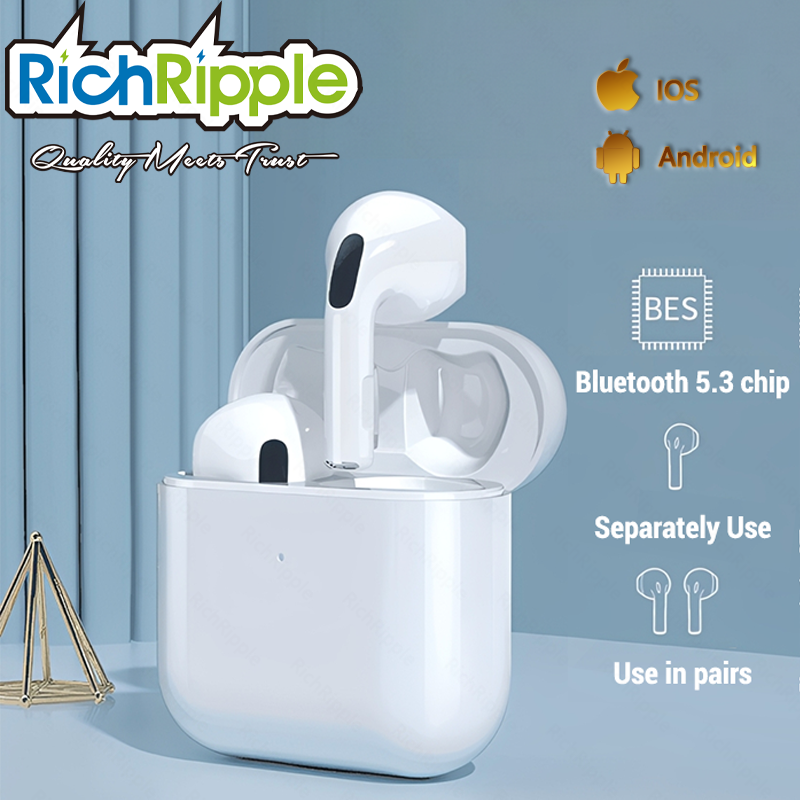 RichRipple Original Mini Size Pro 3 For Small Ears TWS Macaronian Pods Pro3 Wireless Earpods Bluetooth Earphone for android&ios Pods Earbuds