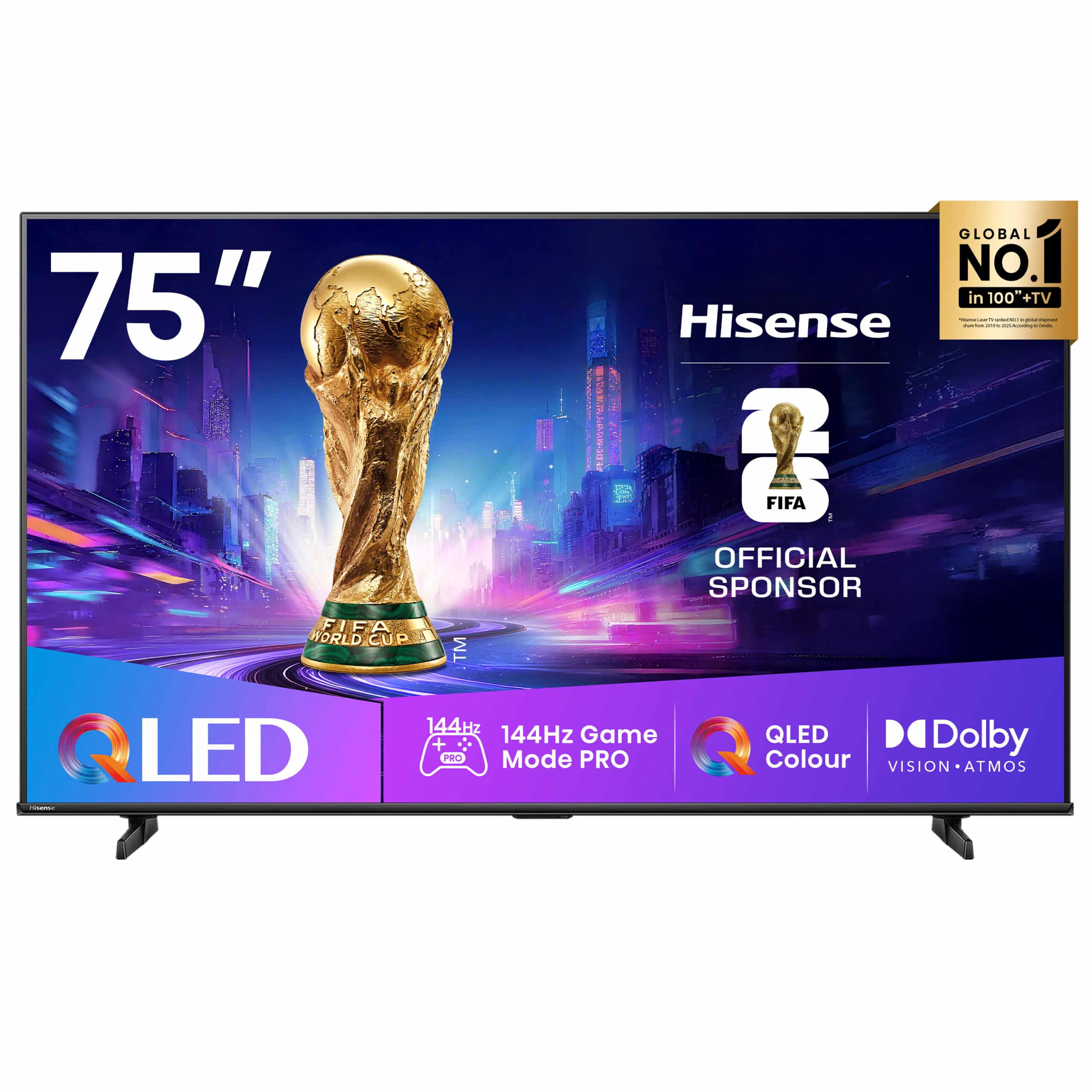 Hisense 75Q7Q 75 inch Smart 4K QLED Q7 Series 144Hz Processor Smart TV with Netflix Youtube