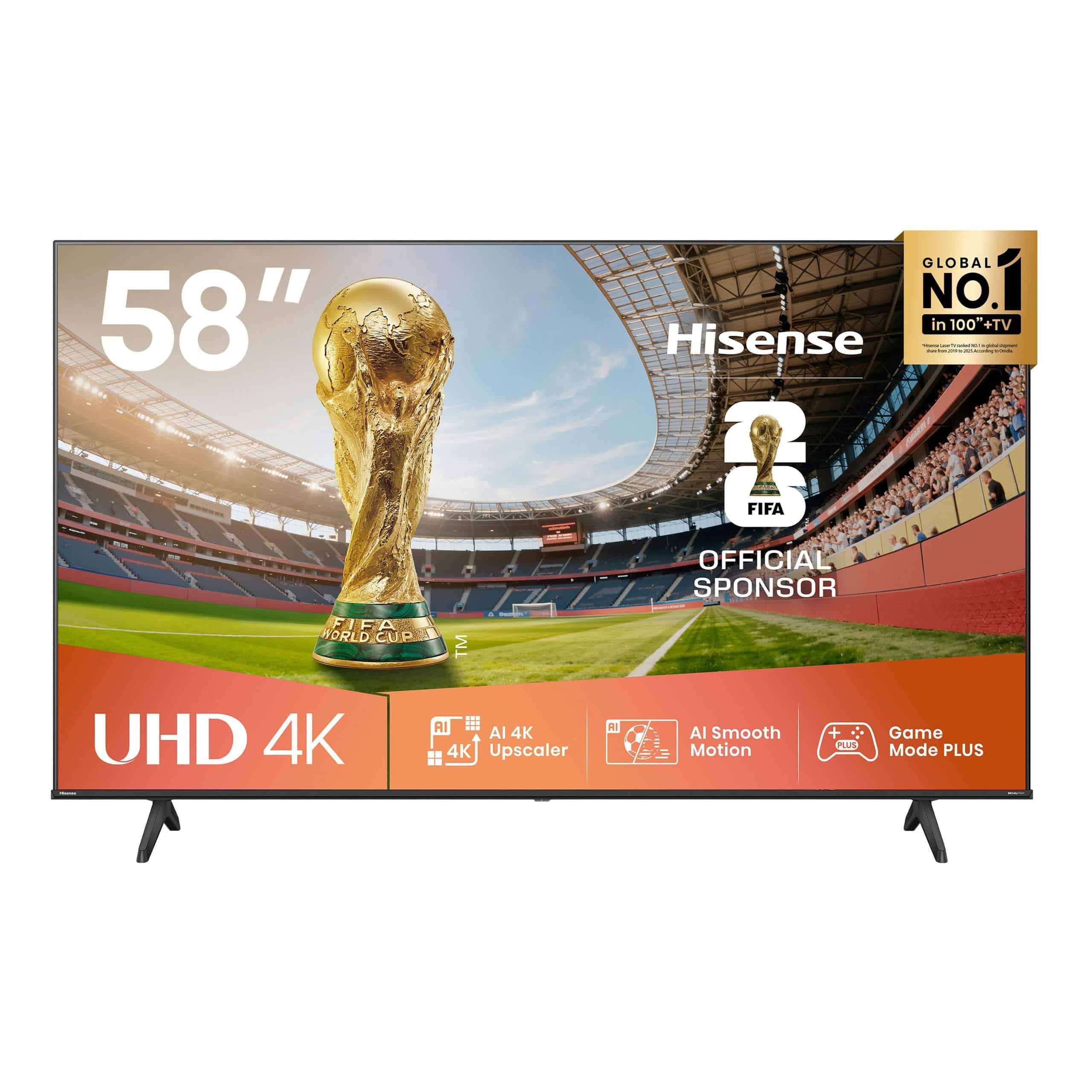Hisense 58A6Q 58 inch 4K UHD Frameless Television VIDAA Smart TV with Netflix Youtube USB/SD Bluetooth WIFI Television Multifuctional TV